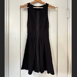Topshop Zipper Fit and Flare Black Skater Dress